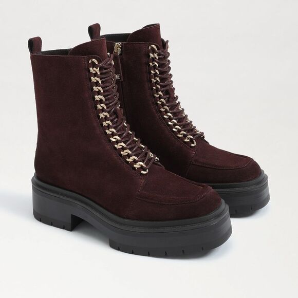 NEW Sam Edelman Lorvin Lace Up Boot in Spiced Pecan Suede 9.5 - Picture 1 of 10